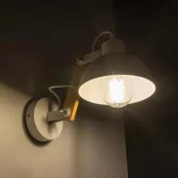 GRANT 00903 Μοντέρνο Φωτιστικό Τοίχου - Απλίκα με Ντουί 1 x E27 AC 220-240V IP20 - Λευκό & Μπεζ - Μ15 x Π23 x Υ22cm