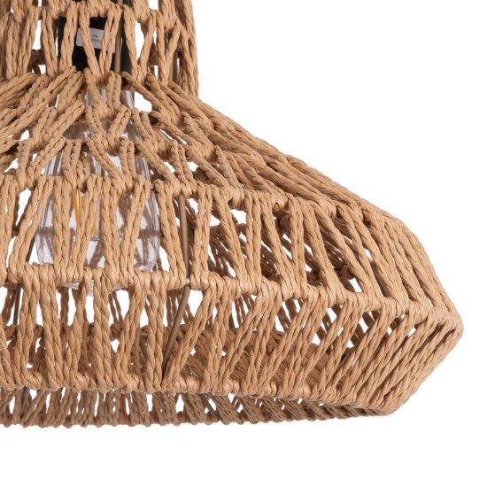 JENSON 00910 Boho Κρεμαστό Φωτιστικό Καμπάνα Μονόφωτο 1 x E27 IP20 Μπεζ Σχοινί - Μ38 x Π38 x Υ24cm JENSON 00910 Boho Κρεμαστό Φωτιστικό Καμπάνα Μονόφωτο 1 x E27 IP20 Μπεζ Σχοινί - Μ38 x Π38 x Υ24cm