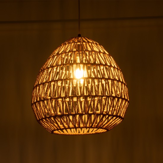 JJENSON 00911 Boho Κρεμαστό Φωτιστικό Οροφής με Ντουί 1 x E27 AC 220-240V IP20 - Μπεζ - Μ35 x Π35 x Υ35cm