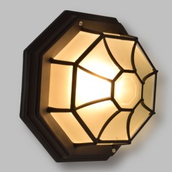 RUBY 00912 Vintage Φωτιστικό Οροφής με Ντουί 1 x E27 AC 220-240V IP20 - Μαύρο & Λευκό - Μ27 x Π27 x Υ12cm