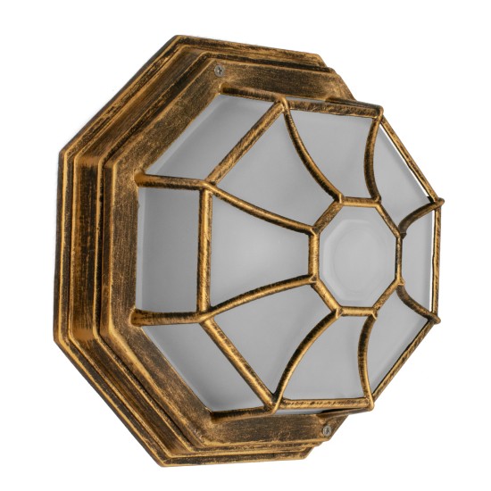 RUBY 00913 Vintage Φωτιστικό Οροφής με Ντουί 1 x E27 AC 220-240V IP20 - Χάλκινο Εφέ Σκουριάς - Μ21 x Π21 x Υ10cm