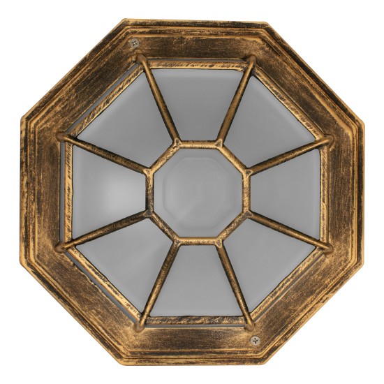 RUBY 00913 Vintage Φωτιστικό Οροφής με Ντουί 1 x E27 AC 220-240V IP20 - Χάλκινο Εφέ Σκουριάς - Μ21 x Π21 x Υ10cm