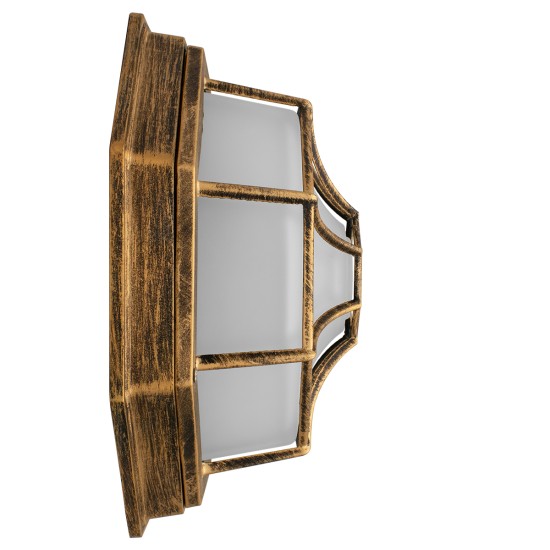 RUBY 00913 Vintage Φωτιστικό Οροφής με Ντουί 1 x E27 AC 220-240V IP20 - Χάλκινο Εφέ Σκουριάς - Μ21 x Π21 x Υ10cm