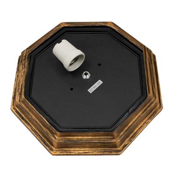 RUBY 00913 Vintage Φωτιστικό Οροφής με Ντουί 1 x E27 AC 220-240V IP20 - Χάλκινο Εφέ Σκουριάς - Μ21 x Π21 x Υ10cm