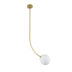 DRIZZLE 00922 Μοντέρνο Φωτιστικό Οροφής με Ντουί 1 x E27 AC 220-240V IP20 - Λευκό & Χρυσό - Μ15 x Π15 x Υ70cm