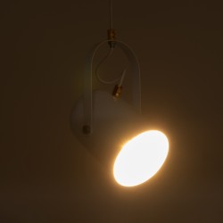 HAZEL 00924 Μοντέρνο Κρεμαστό Φωτιστικό Οροφής με Ντουί 1 x E27 AC 220-240V IP20 - Λευκό & Χρυσό - Μ12 x Π12 x Υ27cm