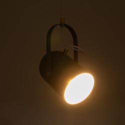 HAZEL 00925 Μοντέρνο Κρεμαστό Φωτιστικό Οροφής με Ντουί 1 x E27 AC 220-240V IP20 - Γκρι & Χρυσό - Μ12 x Π12 x Υ27cm