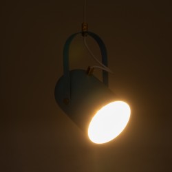 HAZEL 00927 Μοντέρνο Κρεμαστό Φωτιστικό Οροφής με Ντουί 1 x E27 AC 220-240V IP20 - Γαλάζιο & Χρυσό - Μ12 x Π12 x Υ27cm