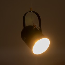 HAZEL 00930 Μοντέρνο Κρεμαστό Φωτιστικό Οροφής με Ντουί 1 x E27 AC 220-240V IP20 - Μαύρο & Χρυσό - Μ12 x Π12 x Υ27cm