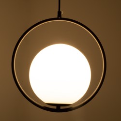 MADRID 00931 Μοντέρνο Κρεμαστό Φωτιστικό Οροφής με Ντουί 1 x E27 AC 220-240V IP20 - Μαύρο & Λευκό - Μ30 x Π20 x Υ30cm