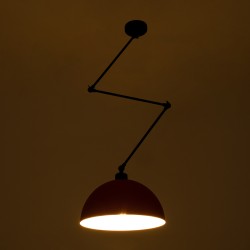 LOTUS 00938 Μοντέρνο Φωτιστικό Οροφής με Ντουί 1 x E27 AC 220-240V IP20 - Κόκκινο & Μαύρο - Μ30 x Π30 x Υ21cm