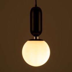 MAVERICK 00945 Μοντέρνο Κρεμαστό Φωτιστικό Οροφής με Ντουί 1 x E27 AC 220-240V IP20 - Μαύρο & Λευκό - Μ15 x Π15 x Υ33cm