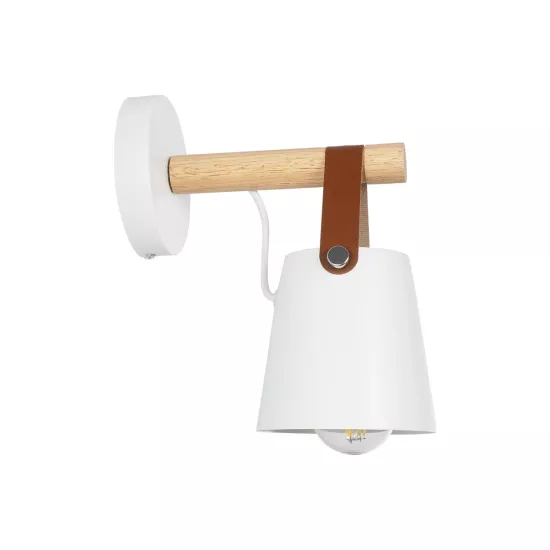AMY 00946 Μοντέρνο Φωτιστικό Τοίχου - Απλίκα με Ντουί 1 x E27 AC 220-240V IP20 - Λευκό & Μπεζ - Μ13 x Π22 x Y25.5cm