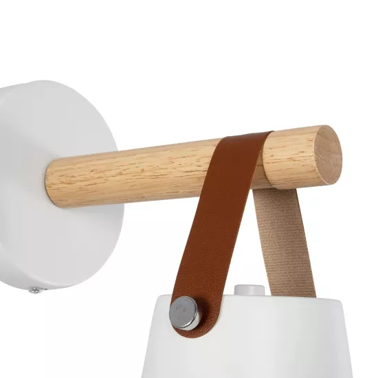 AMY 00946 Μοντέρνο Φωτιστικό Τοίχου - Απλίκα με Ντουί 1 x E27 AC 220-240V IP20 - Λευκό & Μπεζ - Μ13 x Π22 x Y25.5cm