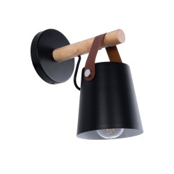 AMY 00947 Μοντέρνο Φωτιστικό Τοίχου - Απλίκα με Ντουί 1 x E27 AC 220-240V IP20 - Μαύρο & Μπεζ - Μ13 x Π22 x Υ25.5cm
