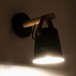 AMY 00947 Μοντέρνο Φωτιστικό Τοίχου - Απλίκα με Ντουί 1 x E27 AC 220-240V IP20 - Μαύρο & Μπεζ - Μ13 x Π22 x Υ25.5cm