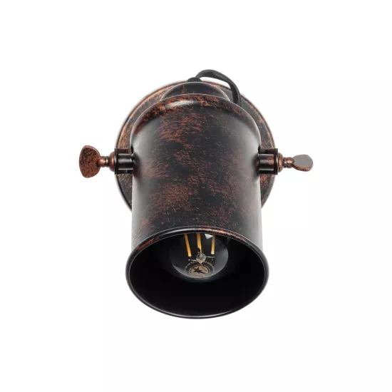 JAKE 00949 Μοντέρνο Φωτιστικό Τοίχου - Απλίκα με Ντουί 1 x E27 AC 220-240V IP20 - Χάλκινο Εφέ Σκουριάς - Μ9 x Π22 x Υ22cm