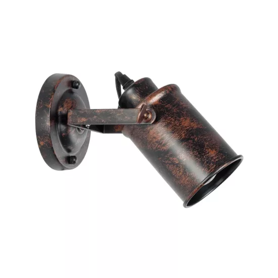 JAKE 00949 Μοντέρνο Φωτιστικό Τοίχου - Απλίκα με Ντουί 1 x E27 AC 220-240V IP20 - Χάλκινο Εφέ Σκουριάς - Μ9 x Π22 x Υ22cm