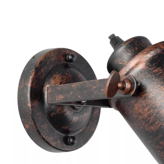 JAKE 00949 Μοντέρνο Φωτιστικό Τοίχου - Απλίκα με Ντουί 1 x E27 AC 220-240V IP20 - Χάλκινο Εφέ Σκουριάς - Μ9 x Π22 x Υ22cm