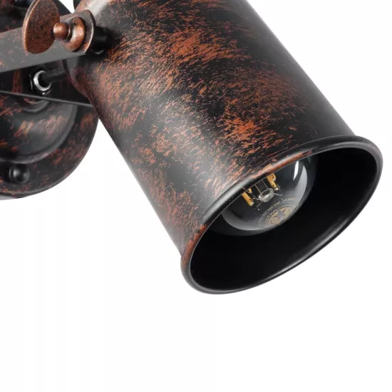 JAKE 00949 Μοντέρνο Φωτιστικό Τοίχου - Απλίκα με Ντουί 1 x E27 AC 220-240V IP20 - Χάλκινο Εφέ Σκουριάς - Μ9 x Π22 x Υ22cm