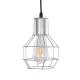 CAGE 00951 Vintage Κρεμαστό Φωτιστικό Οροφής με Ντουί 1 x E27 AC 220-240V IP20 - Ασημί - Μ15 x Π15 x Y22cm