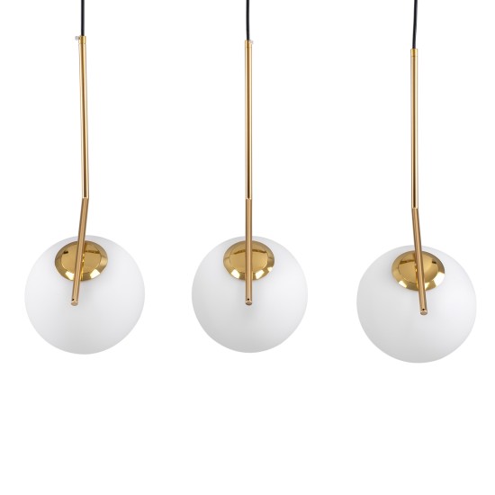 MONROE 00955 Μοντέρνο Κρεμαστό Φωτιστικό Οροφής με Ντουί 3 x E27 AC 220-240V IP20 - Χρυσό & Λευκό - Μ74 x Π25 x Υ50cm