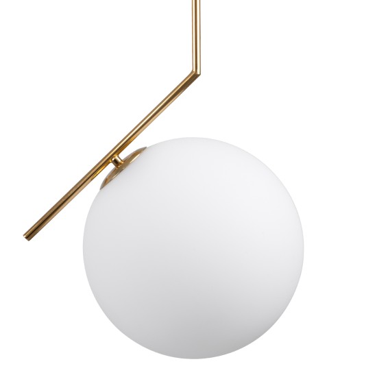 MONROE 00956 Μοντέρνο Κρεμαστό Φωτιστικό Οροφής με Ντουί 1 x E27 AC 220-240V IP20 - Χρυσό & Λευκό - Μ30 x Π30 x Υ75cm