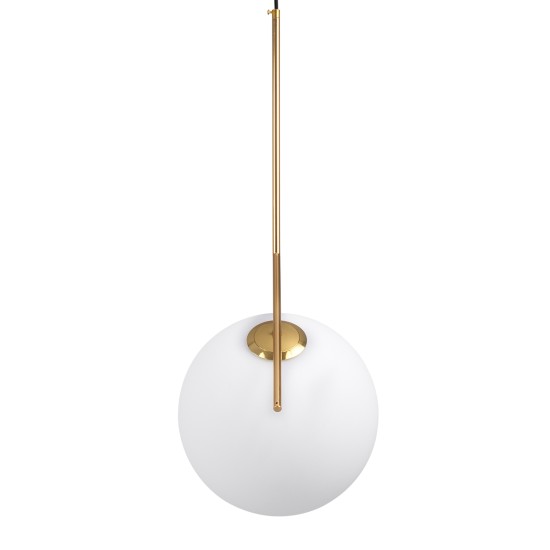 MONROE 00956 Μοντέρνο Κρεμαστό Φωτιστικό Οροφής με Ντουί 1 x E27 AC 220-240V IP20 - Χρυσό & Λευκό - Μ30 x Π30 x Υ75cm