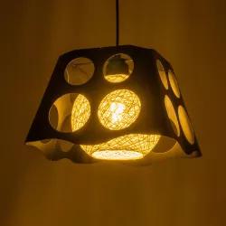 CARTER 00962 Μοντέρνο Κρεμαστό Φωτιστικό Οροφής με Ντουί 1 x E27 AC 220-240V IP20 - Μαύρο & Μπεζ - Μ28 x Π28 x Υ22cm