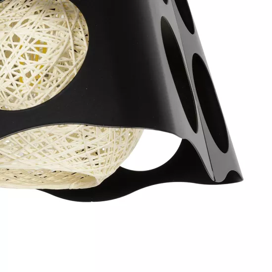 CARTER 00962 Μοντέρνο Κρεμαστό Φωτιστικό Οροφής με Ντουί 1 x E27 AC 220-240V IP20 - Μαύρο & Μπεζ - Μ28 x Π28 x Υ22cm