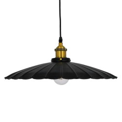 MARGI 00982 Vintage Κρεμαστό Φωτιστικό Οροφής με Ντουί 1 x E27 AC 220-240V IP20 - Μαύρο & Χρυσό - Μ40 x Π40 x Y15cm