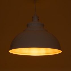 ANDY 00999 Μοντέρνο Κρεμαστό Φωτιστικό Οροφής με Ντουί 1 x E27 AC 220-240V IP20 - Λευκό & Χρυσό - Μ35 x Π35 x Υ28cm