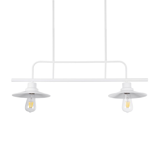 REGAL 01008 Vintage Φωτιστικό Οροφής Ράγα Δίφωτο 2 x E27 IP20 Λευκό Μέταλλο - Μ80 x Π26 x Υ82cm REGAL 01008 Vintage Φωτιστικό Οροφής Ράγα Δίφωτο 2 x E27 IP20 Λευκό Μέταλλο - Μ80 x Π26 x Υ82cm