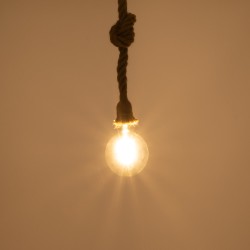 ROPE 01018 Boho Κρεμαστό Φωτιστικό Οροφής με Ντουί 1 x E27 AC 220-240V IP20 - Μπεζ - Μ3.5 x Π3.5 x Υ200cm