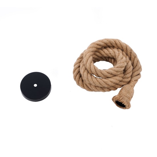 ROPE 01018 Boho Κρεμαστό Φωτιστικό Οροφής με Ντουί 1 x E27 AC 220-240V IP20 - Μπεζ - Μ3.5 x Π3.5 x Υ200cm