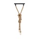 ROPE 01019 Vintage Industrial Κρεμαστό Φωτιστικό Οροφής Δίφωτο 2 x E27 AC220-240V IP20 - Μ38 x Π35.5 x Υ200cm - Μπεζ με 2 Μέτρα Σχοινί Τριχιά - 5 Χρόνια Εγγυηση