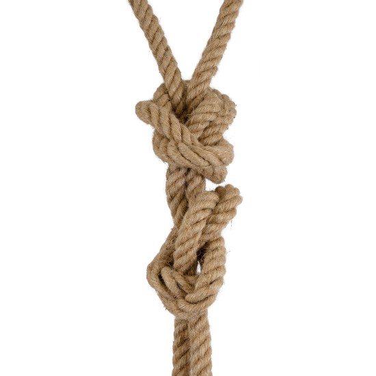 ROPE 01019 Boho Κρεμαστό Φωτιστικό Οροφής με Ντουί 2 x E27 AC 220-240V IP20 - Μπεζ - Μ38 x Π3.5 x Υ200cm