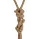 ROPE 01019 Boho Κρεμαστό Φωτιστικό Οροφής με Ντουί 2 x E27 AC 220-240V IP20 - Μπεζ - Μ38 x Π3.5 x Υ200cm