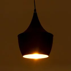 SHANGHAI 01025-A Μοντέρνο Κρεμαστό Φωτιστικό Οροφής με Ντουί 1 x E27 AC 220-240V IP20 - Μαύρο & Χρυσό - Μ24 x Π24 x Υ30cm