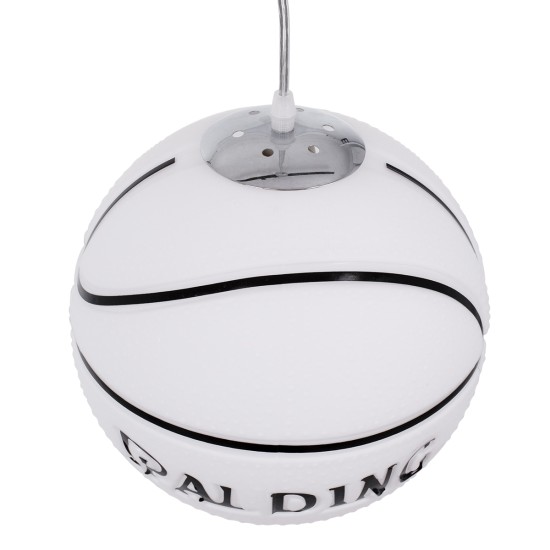SPALDING NBA 01031 Παιδικό Κρεμαστό Φωτιστικό Μπάλα Μονόφωτο 1 x E27 IP20 Λευκό & Μαύρο Γυαλί - Μ25 x Π25 x Υ25cm SPALDING NBA 01031 Παιδικό Κρεμαστό Φωτιστικό Μπάλα Μονόφωτο 1 x E27 IP20 Λευκό & Μαύρο Γυαλί - Μ25 x Π25 x Υ25cm