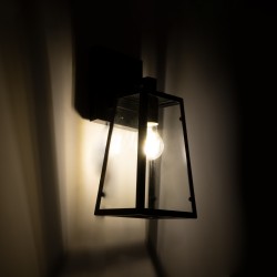 ASETYLIN 01032 Vintage Φωτιστικό Τοίχου - Απλίκα με Ντουί 1 x E27 AC 220-240V IP20 - Μαύρο - Μ18 x Π17 x Υ37cm