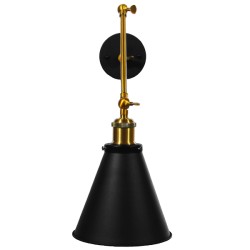 CRUCE 01037 Vintage Φωτιστικό Τοίχου - Απλίκα με Ντουί 1 x E27 AC 220-240V IP20 - Μαύρο & Χρυσό - Μ19 x Π63 x Υ77cm