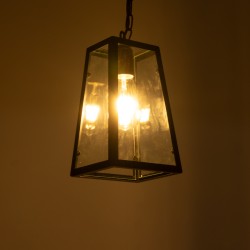 LIMA 01040 Vintage Κρεμαστό Φωτιστικό Οροφής με Ντουί 1 x E27 AC 220-240V IP20 - Μαύρο & Διάφανο - Μ17 x Π14 x Υ26cm