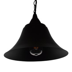 CLOCHER 01041 Vintage Κρεμαστό Φωτιστικό Οροφής με Ντουί 1 x E27 AC 220-240V IP20 - Μαύρο - Μ29 x Π29 x Υ34cm