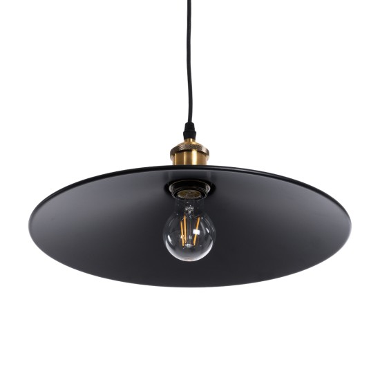 CARAVEL 01042 Vintage Κρεμαστό Φωτιστικό Οροφής με Ντουί 1 x E27 AC 220-240V IP20 - Μαύρο & Χρυσό - Μ36 x Π36 x Υ10cm