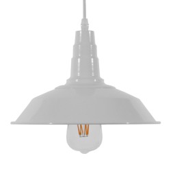 RAY 01044 Vintage Κρεμαστό Φωτιστικό Οροφής με Ντουί 1 x E27 AC 220-240V IP20 - Λευκό - Μ26 x Π26 x Υ25cm