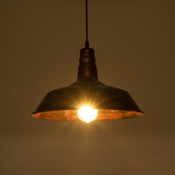 RAY 01046 Vintage Κρεμαστό Φωτιστικό Οροφής με Ντουί 1 x E27 AC 220-240V IP20 - Χάλκινο Εφέ Σκουριάς - Μ36 x Π36 x Υ25cm