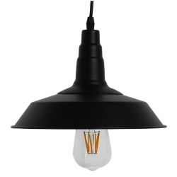 RAY 01050 Vintage Κρεμαστό Φωτιστικό Οροφής με Ντουί 1 x E27 AC 220-240V IP20 - Μαύρο - Μ26 x Π26 x Υ25cm