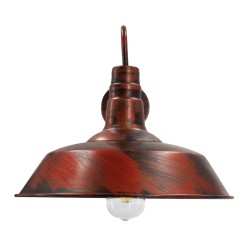 RAY 01052 Vintage Φωτιστικό Τοίχου - Απλίκα με Ντουί 1 x E27 AC 220-240V IP20 - Χάλκινο Εφέ Σκουριάς - Μ36 x Π42 x Υ32cm