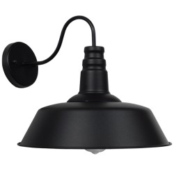 SORD 01053 Vintage Φωτιστικό Τοίχου - Απλίκα με Ντουί 1 x E27 AC 220-240V IP20 - Μαύρο - Μ36 x Π42 x Υ32cm